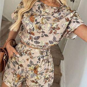 Floral Print Two-Piece Set